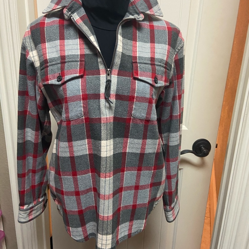 Heavy Flannel, collared shirt.